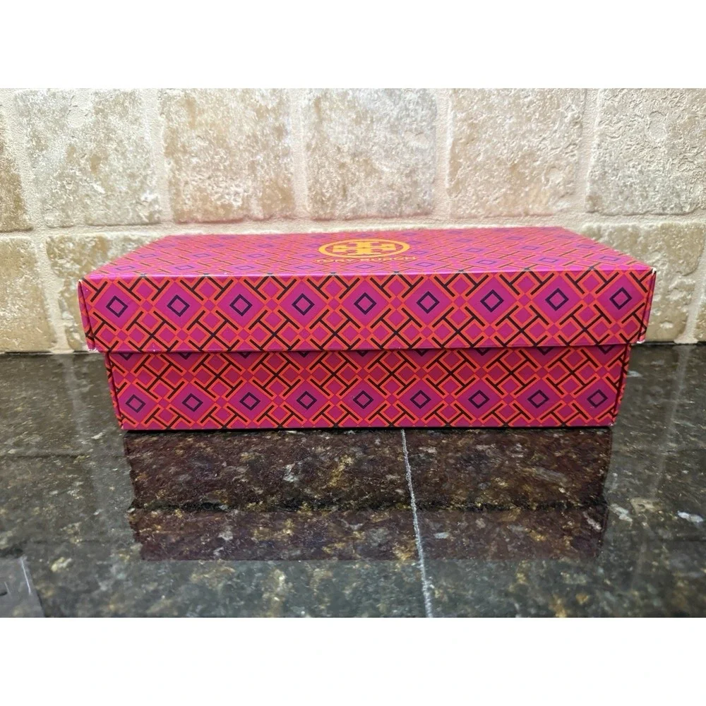 Tory Burch EMPTY Pink Orange Logo Shoe Box Storage Gift Box Closet Display‎